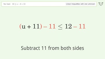 Solving Linear Inequalities: 12 is Greater Than or Equal to u-2+13
