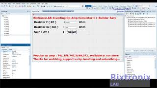 Design Inverting Op Amp Calculator C+ Builder  Pt4