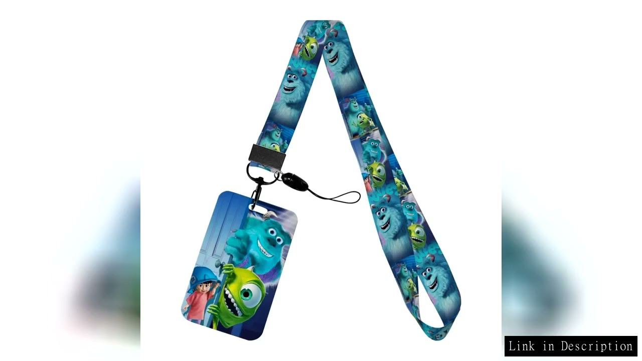Disney Monsters, Inc. Movie Lanyard For Keys Chain Id Credit Card Cover Bus Card Holder Charm Badge