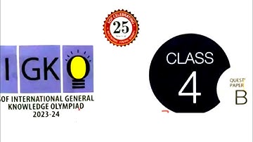 IGKO 2023-24 Class 4 set B solved paper | SOF GK Olympiad grade 4 paper with answer key 10 October