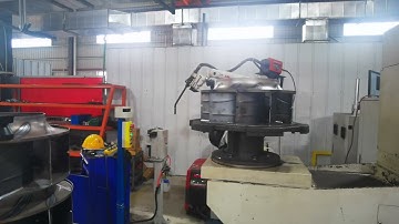 Automatic welding machine for visual tracking of centrifugal fan.