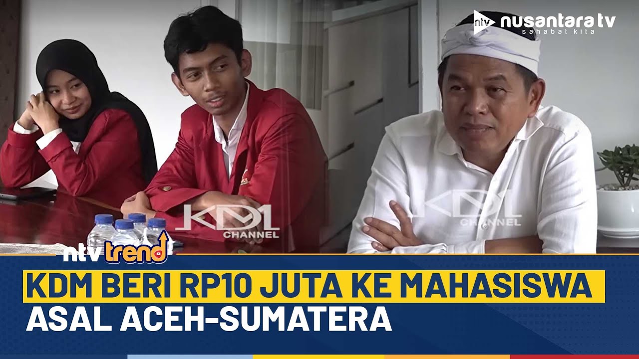 Dedi Mulyadi Beri Rp10 Juta ke Mahasiswa Asal Aceh-Sumatera yang Kuliah di Bandung | NTV