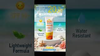 Protect your skin this summer ☀️SPF 50+ Sunblock | Lightweight | Water Resistant #youtubeshorts