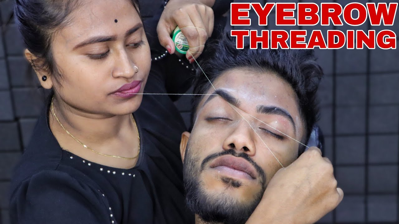Eyebrows Threading by Barber Girl Pakhi | Threading ASMR & Scratching Sounds | Neck Cracking | ASMR