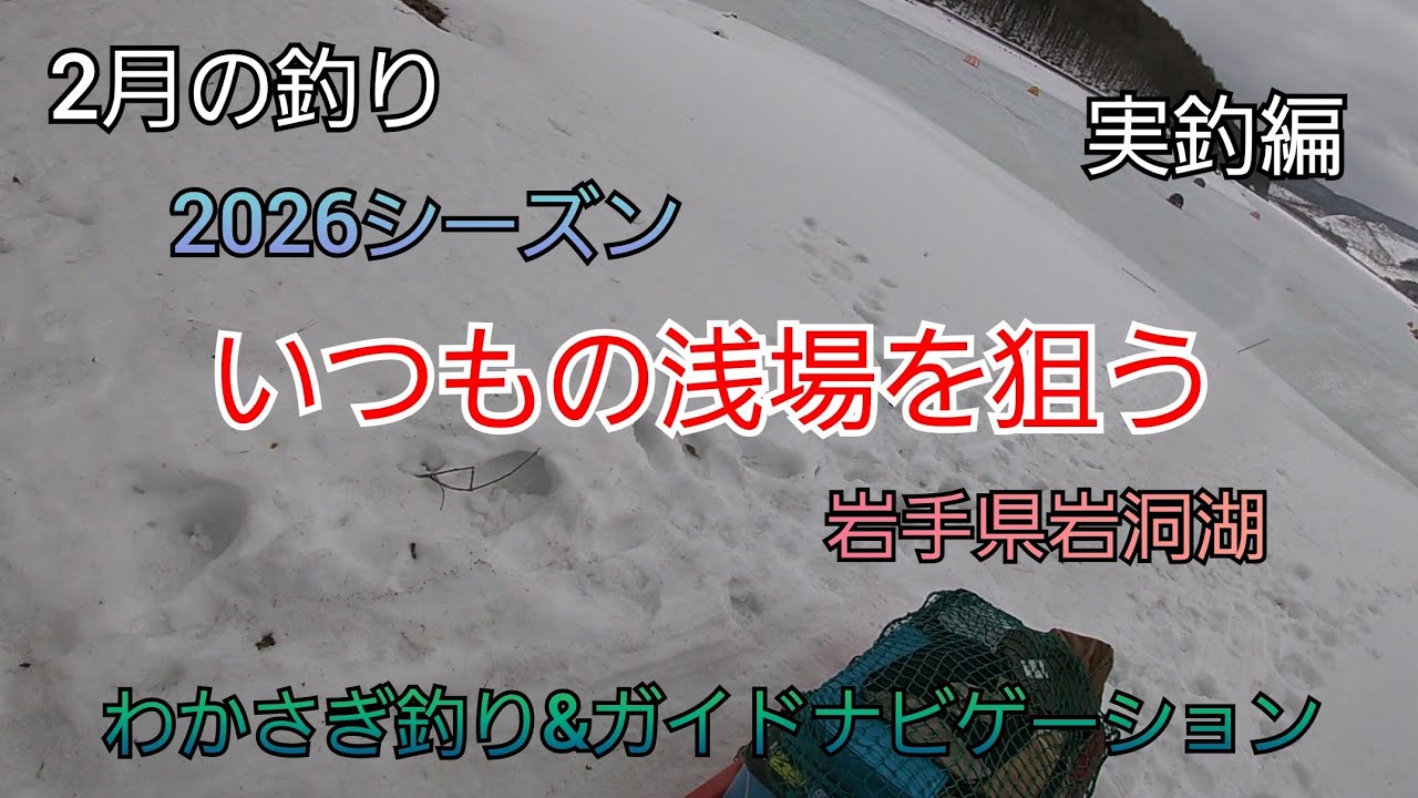 2026シーズン いつもの浅場を狙う 実釣編　岩手県岩洞湖　水系　ガイドポイント　2月の釣り　氷上わかさぎ釣り 盛岡市　桧原湖　松原湖　シマノ　ダイワ 　岩手の釣り　　釣り百景