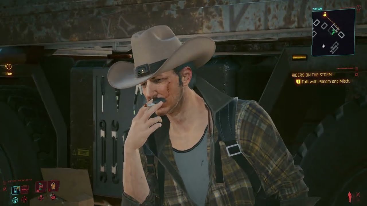 Cyberpunk 2077 - Riders On The Storm: Meet With Panam Palmer: Observe The Camp Gate and Perimeter