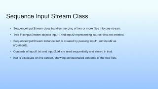Sequence Input Stream Class Lecture 33 Demonstration-Xii
