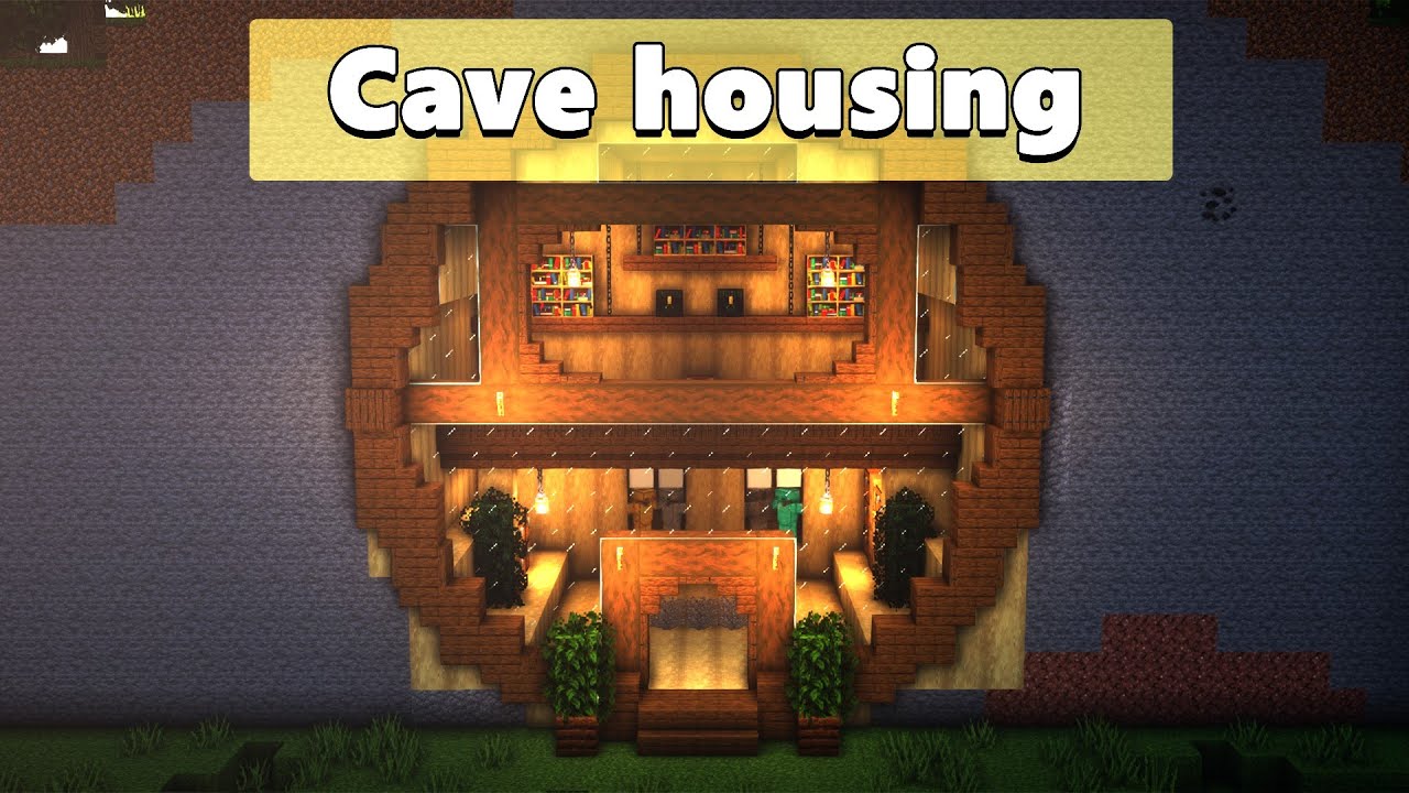 Minecraft - How to Build a Cave House for 2 Players - YouTube