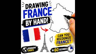 Drawing the Map of France by Hand with Marker | France Map Drawing 🇫🇷 #Shorts