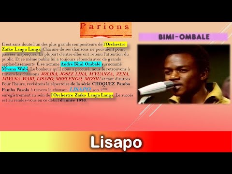 Lisapo 1 2 L Une Des Plus Grandes Réussites De Bimi André Wabi Ombalé Orchestre Zaïko Langa Langa