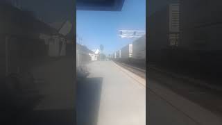 NB BNSF Stack Z Train Passing by Fresno Amtrak Station Happy Friday 
