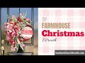 DIY Farmhouse Christmas Wreath on Painted Grapevine | How to Make a Floral Christmas Wreath