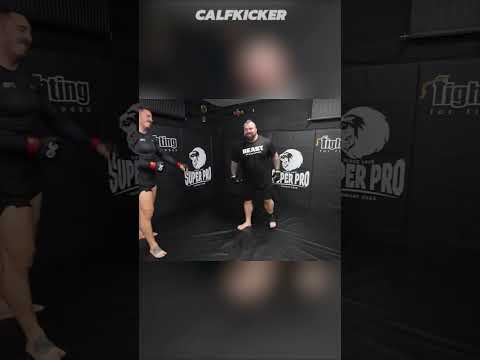 Eddie Hall takes leg kick from 9-year old and UFC heavyweight Tom Aspinall