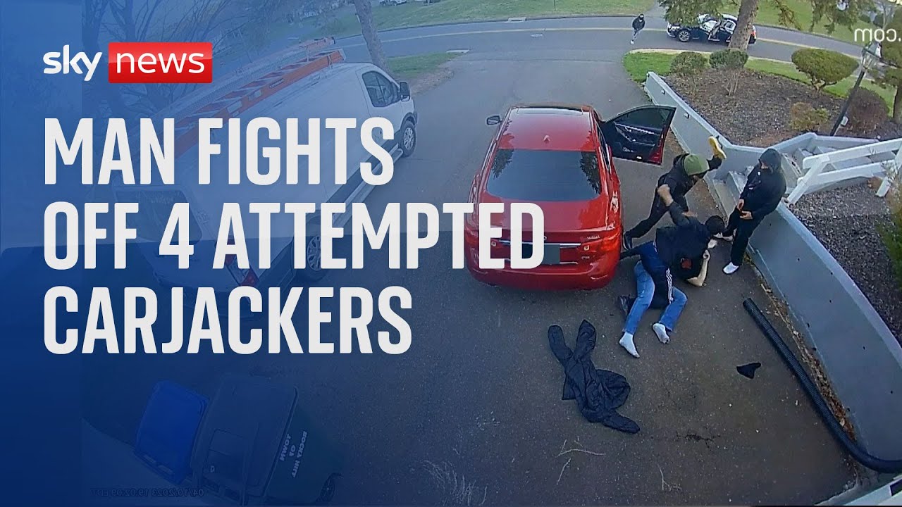 Film backdrop image for Man fights off four assailants in attempted carjacking (2023)