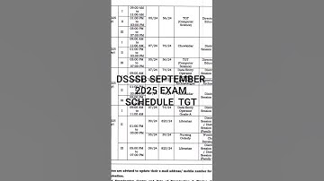 DSSSB SEPTEMBER EXAM SCHEDULE 2025 #TGT #PGT #dsssb #ctet #kvs #ctet #dsssb #ssc