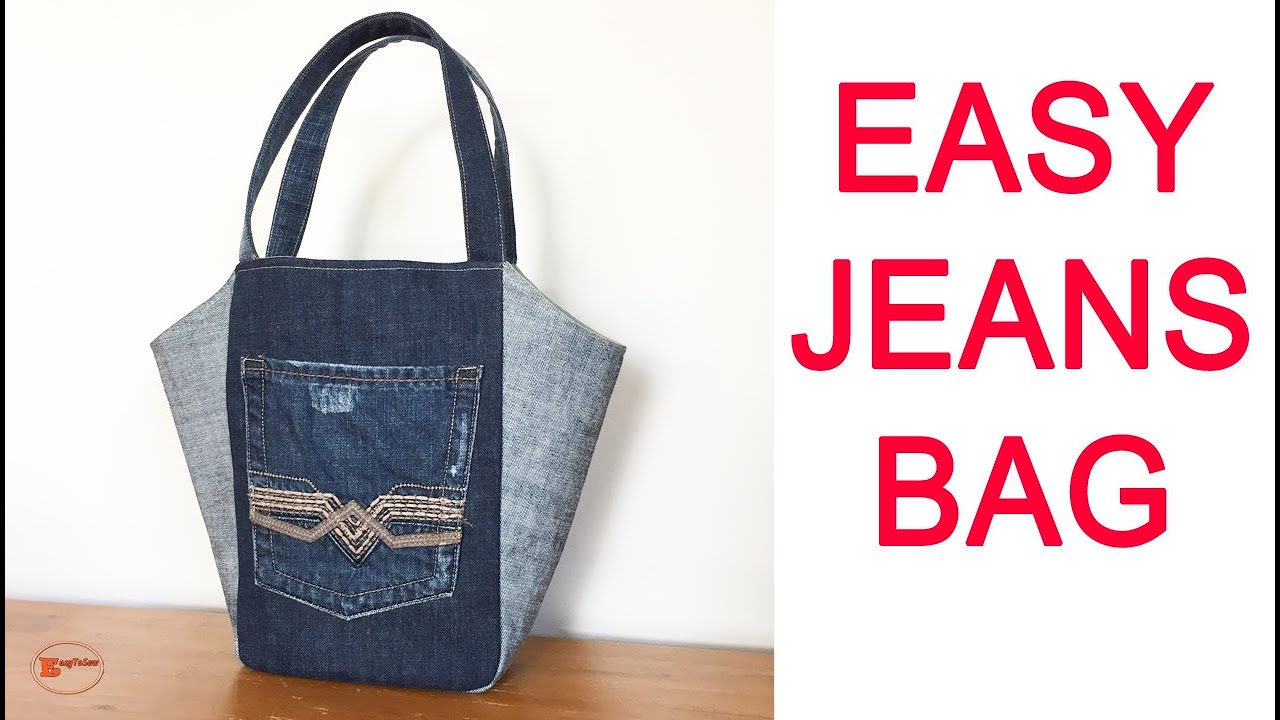 DIY BAG/JEANS BAG/HANDBAG INSERT ORGANIZER/RECYCLE OLD JEANS/EASY  TUTORIAL/DIY IDEA/DIY กระเป๋า 