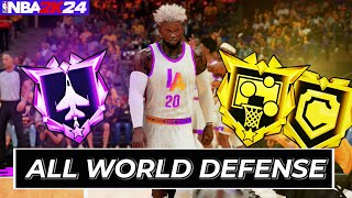 NBA 2K24 - THE ABSOLUTE BEST PF BACKEND BUILD FOR COMP PRO AM 5V5! ALL WORLD DEFENSE!