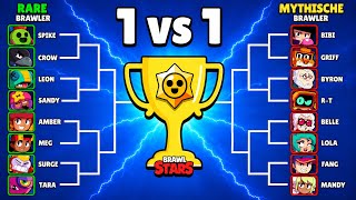 MEGA CHALLENGE!? ALL RARE BRAWLER VS MYTHIC BRAWLER Power🫪|| Brawl Stars