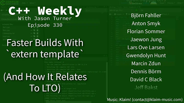 C++ Weekly - Ep 330 - Faster Builds with extern te...