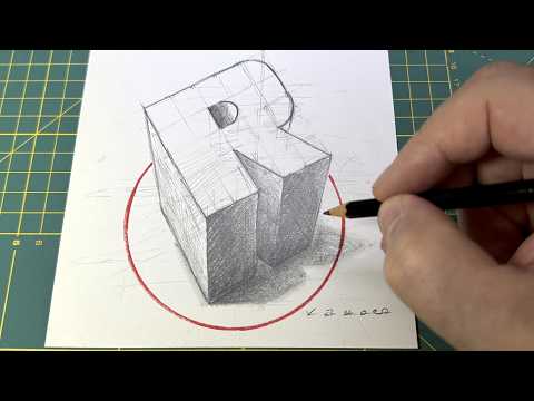Drawing 3D Letter R #minimalism #3dletterdrawing #vamos