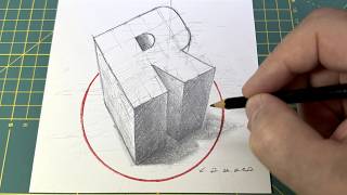 Drawing 3D Letter R #minimalism #3dletterdrawing #vamos