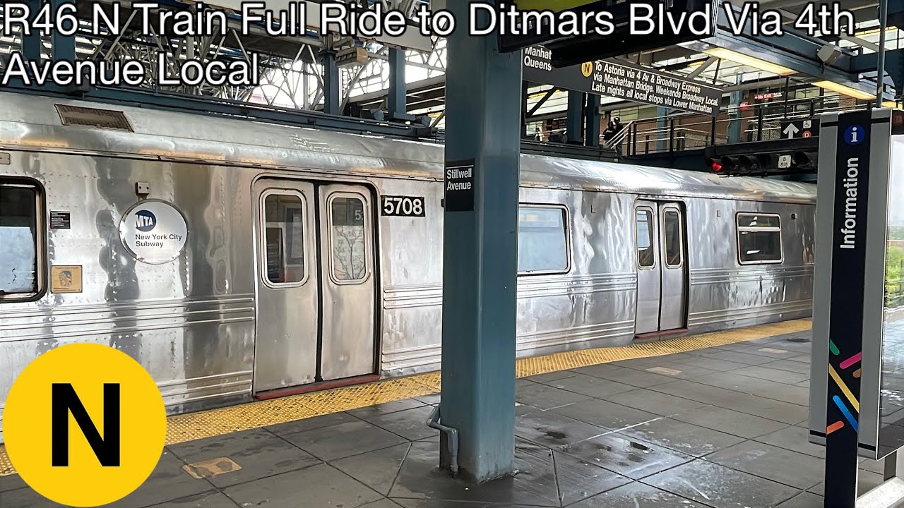 R46 N Train Full Ride to Astoria Ditmars Blvd Via 4th Avenue Local ...