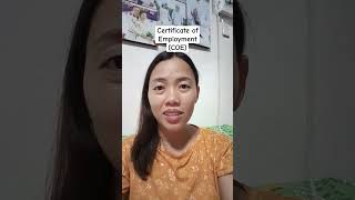 Certificate Of Employment Or Coe Issuance