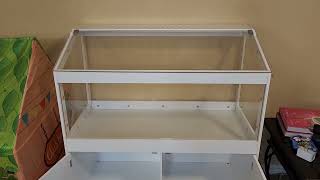 GDLF Hamster Cage with Storage Cabinet Small Animal Cage Easy View Acrylic Panels Large Habitat