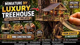 Miniature DIY Luxury Treehouse Construction Timelapse | Amazing Tiny | AS Mini Construction