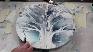 (519) Amazing Acrylic Tree Swipe, Acrylic Pouring Technique