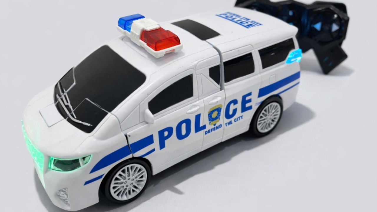 RC Police Van Transforming Robot & RC Construction Truck Mechanical Showcase | ASMR Video