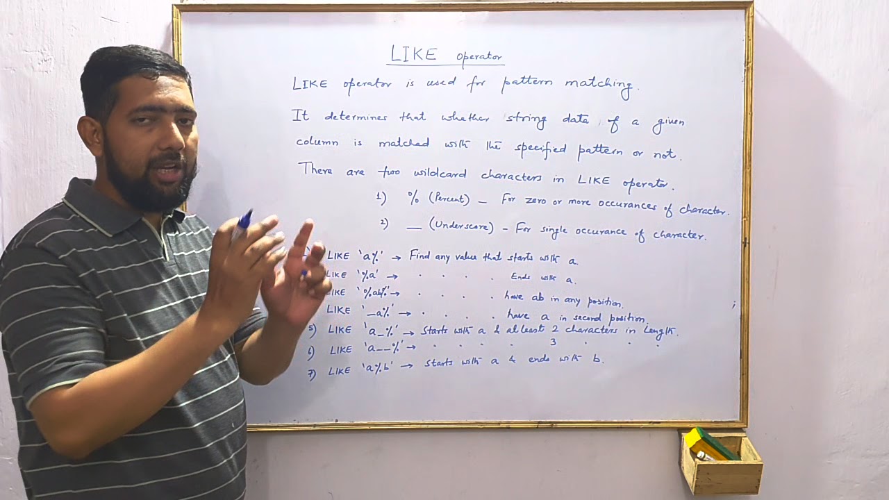 LIKE OPERATOR IN SQL - YouTube