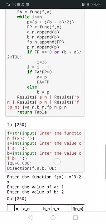 Bisection method with python - YouTube