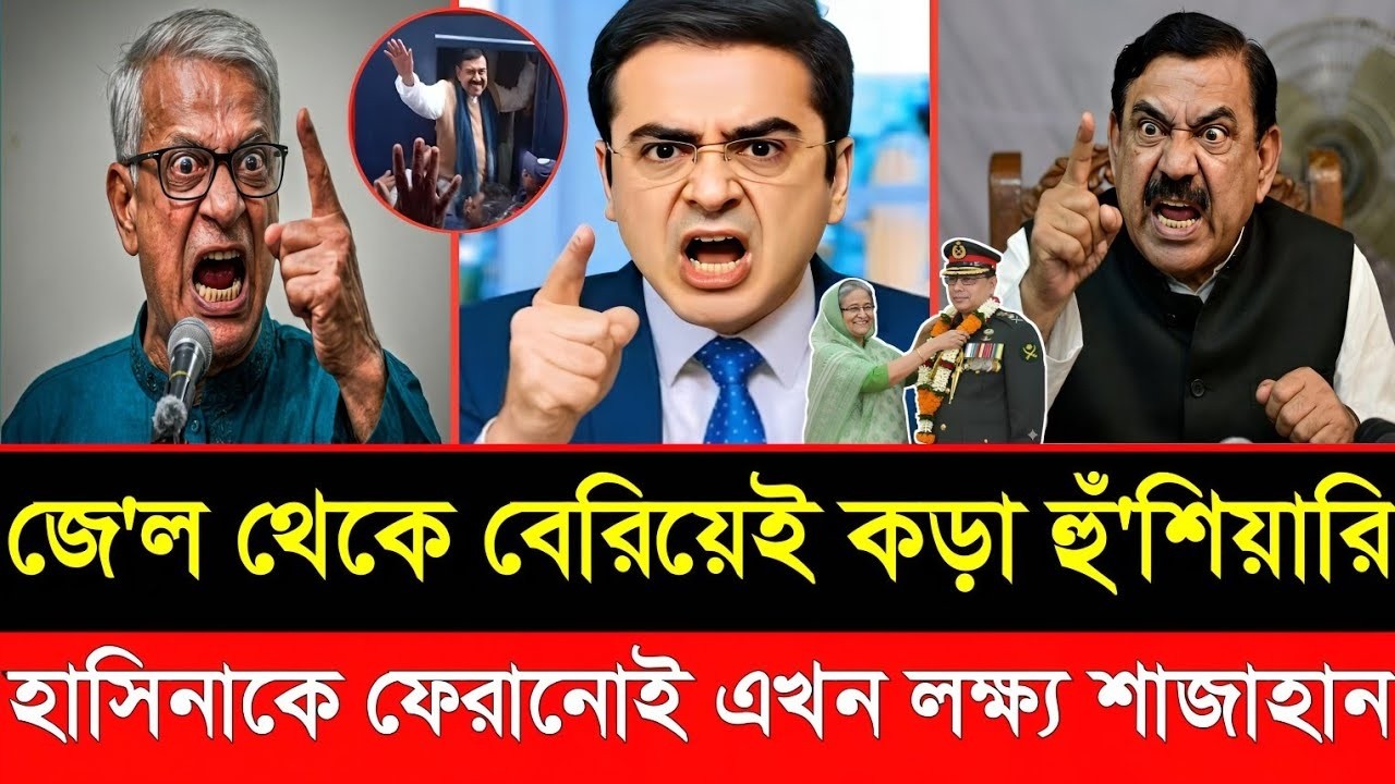 রাজনীতিতে নতুন ঝড় | জে'ল থেকে বেরিয়ে হাসিনাকে ফেরানোর ঘোষণা শাজাহান খানের | Khalid muhiuddin talk