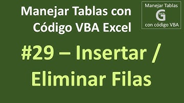 Insertar o Eliminar filas de una tabla (ListObject) con VBA Excel