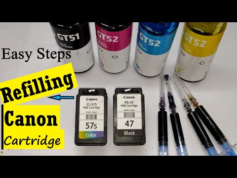 Refilling Canon PG-47 & CL-57 Ink cartridge | How to refill Ink Cartridge for Canon E & MG Series