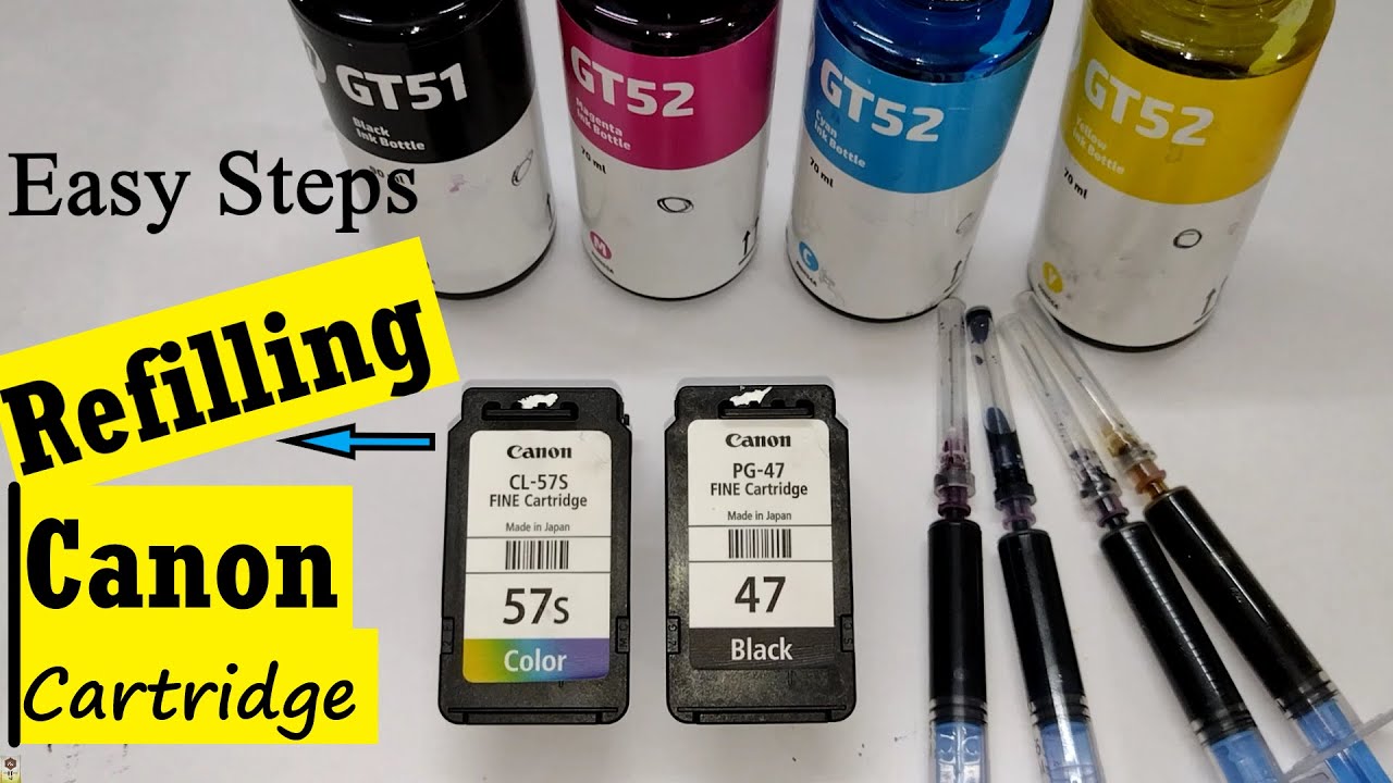 Refilling Canon PG-47 & CL-57 Ink cartridge  How to refill Ink Cartridge  for Canon E & MG Series 🔥🔥 