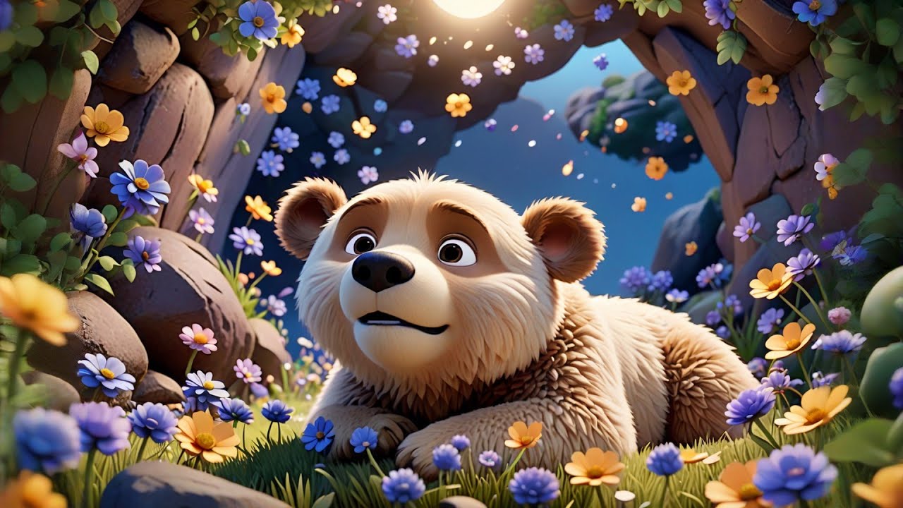 Four Sleepy Bears Snore in the Cave | Calming Song for Kids | Nursery Rhymes and Baby Songs