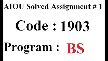 AIOU Code 1903 Solved Assignment No 1 Spring 2024 | Baloch Academy
