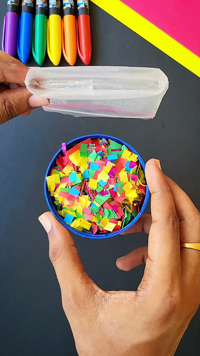 Homemade Party Popper 🎉 , how to make partypopper from plastic bag