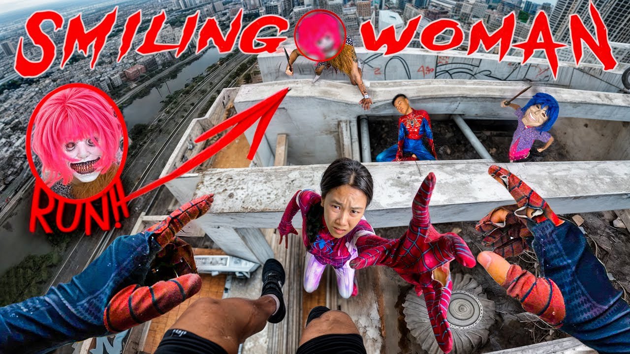 SPIDERMAN PARKOUR Vs SMILING WOMAN REAL LIFE ESCAPE (Horror Parkour POV Short) | Epic POV