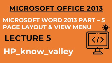 MS word page layout tab in hindi | How to set Page setup in MS Word | ms word 2013 page setup