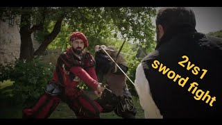 2vs1 Longswords fight