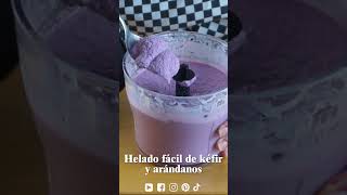 Helado fácil de kéfir y arándanos #shorts.