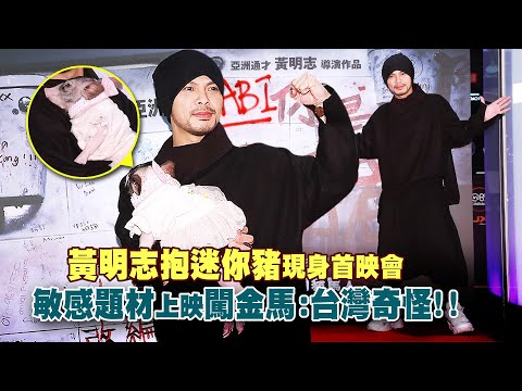 黃明志抱迷你豬現身首映會 敏感題材上映闖金馬：台灣奇怪！！