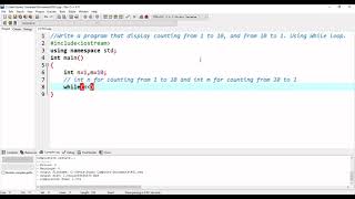 Write C++ Program that displays counting from 1 to 10 and 10 to 1 using while loop