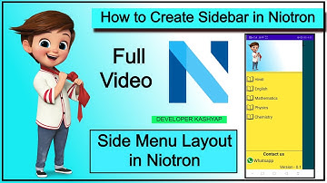 how to create sidebar in niotron full video .