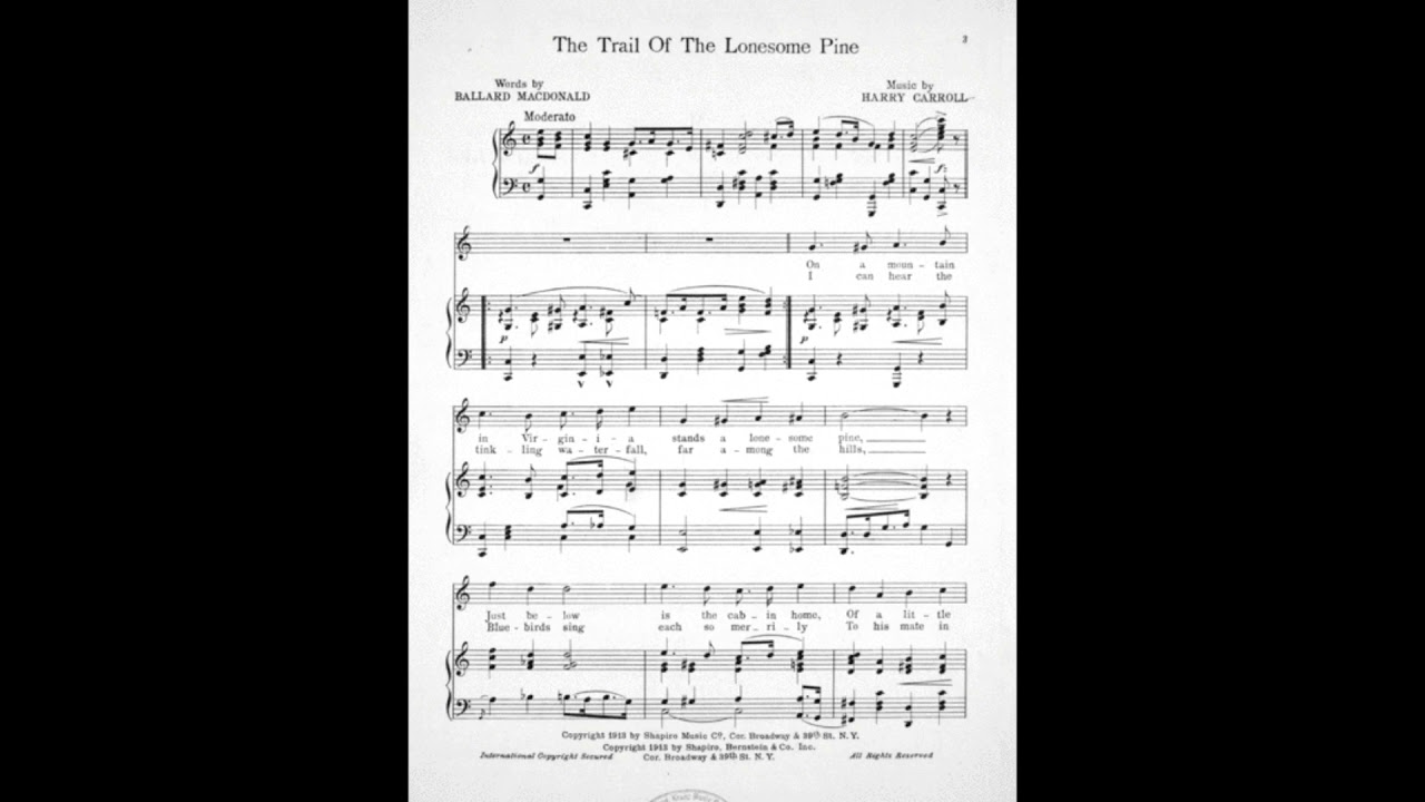 the trail of the lonesome pine lyrics
