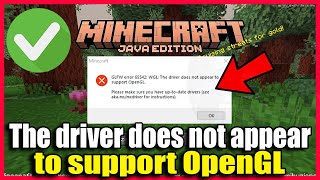 Minecraft | Errore OpenGL - GLFW error 65542: WGL: The driver does not appear to support OpengGL