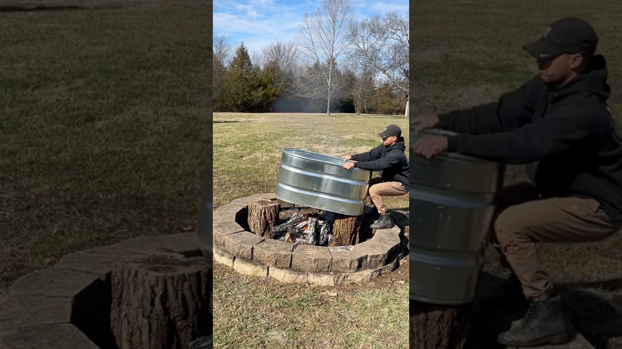 ⁣Build a hot tub in an hour! 🔥 #diy #hottub #dad #outdoors